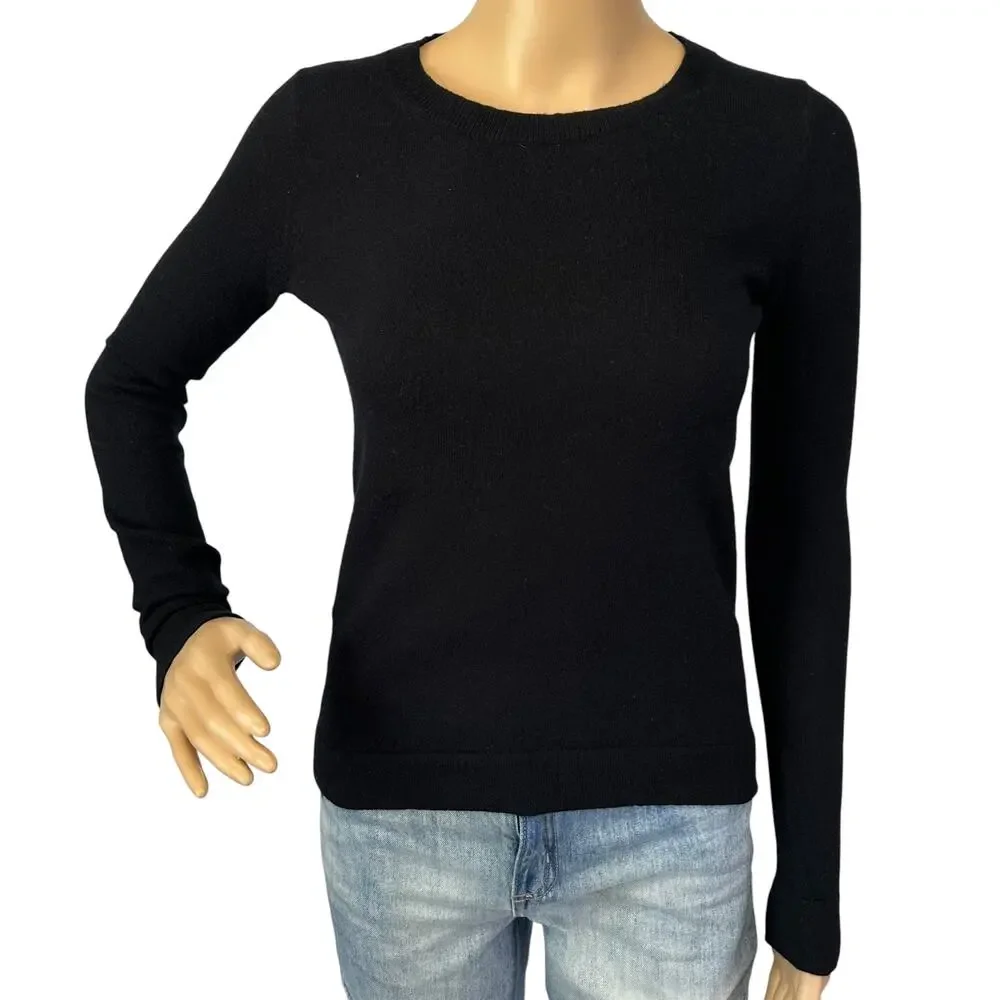 J. Crew Cotton Wool Blend Teddie Sweater Black F5199 Size XS